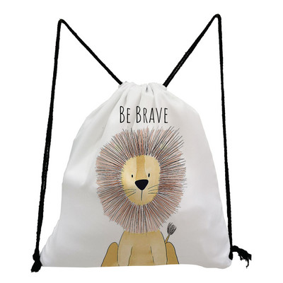 Χαριτωμένο Giraffe Dinosaur Print Τσάντες με κορδόνι Ζώο με μοτίβο Παιδική Εφηβική τσάντα σχολικού βιβλίου για κορίτσια Φορητή γυναικεία τσάντα πλάτης Eco επαναχρησιμοποιήσιμη