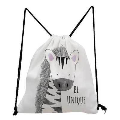 Χαριτωμένο Giraffe Dinosaur Print Τσάντες με κορδόνι Ζώο με μοτίβο Παιδική Εφηβική τσάντα σχολικού βιβλίου για κορίτσια Φορητή γυναικεία τσάντα πλάτης Eco επαναχρησιμοποιήσιμη