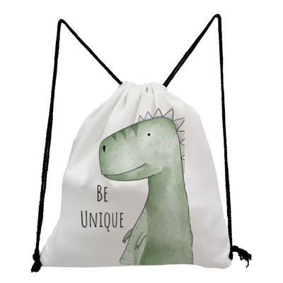 Χαριτωμένο Giraffe Dinosaur Print Τσάντες με κορδόνι Ζώο με μοτίβο Παιδική Εφηβική τσάντα σχολικού βιβλίου για κορίτσια Φορητή γυναικεία τσάντα πλάτης Eco επαναχρησιμοποιήσιμη