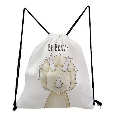 Χαριτωμένο Giraffe Dinosaur Print Τσάντες με κορδόνι Ζώο με μοτίβο Παιδική Εφηβική τσάντα σχολικού βιβλίου για κορίτσια Φορητή γυναικεία τσάντα πλάτης Eco επαναχρησιμοποιήσιμη