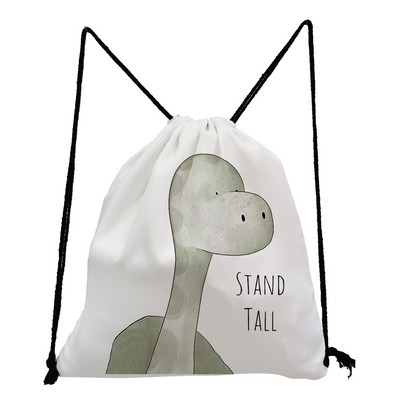 Χαριτωμένο Giraffe Dinosaur Print Τσάντες με κορδόνι Ζώο με μοτίβο Παιδική Εφηβική τσάντα σχολικού βιβλίου για κορίτσια Φορητή γυναικεία τσάντα πλάτης Eco επαναχρησιμοποιήσιμη