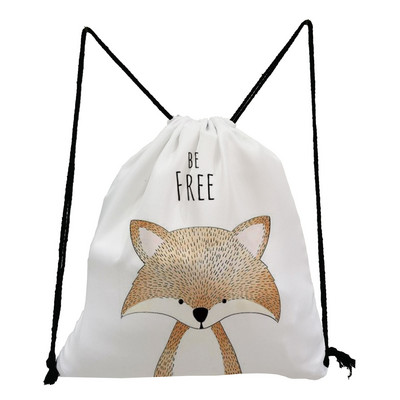 Χαριτωμένο Giraffe Dinosaur Print Τσάντες με κορδόνι Ζώο με μοτίβο Παιδική Εφηβική τσάντα σχολικού βιβλίου για κορίτσια Φορητή γυναικεία τσάντα πλάτης Eco επαναχρησιμοποιήσιμη