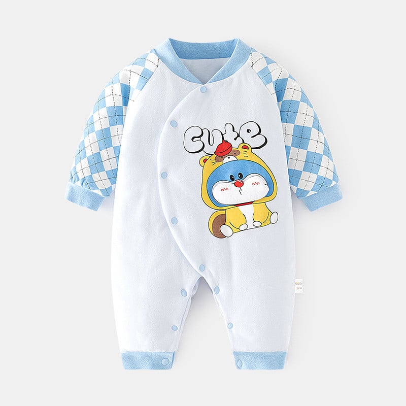 Kūdikių medvilnė vienetiniai rudens ir žiemos kūdikių žieminiai drabužiai vienuolio drabužiai ploni medvilniniai haremo naujagimio dygsniuoti drugeliai be kaulų