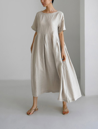 Koreai divatos, magas derekú, lábszárközépig érő ruhák Japán stílusú alkalmi sokoldalú, rövid ujjú tömör bő, vintage ruha Vestidos De Mujer