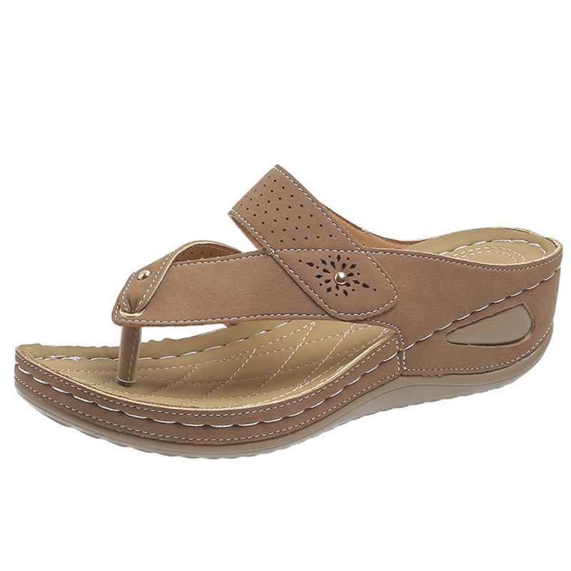 Дамски сандали Дамски сандали със средни токчета с танкетка Летни обувки Дамски чехли Плажни джапанки Летни сандали Mujer Платформа