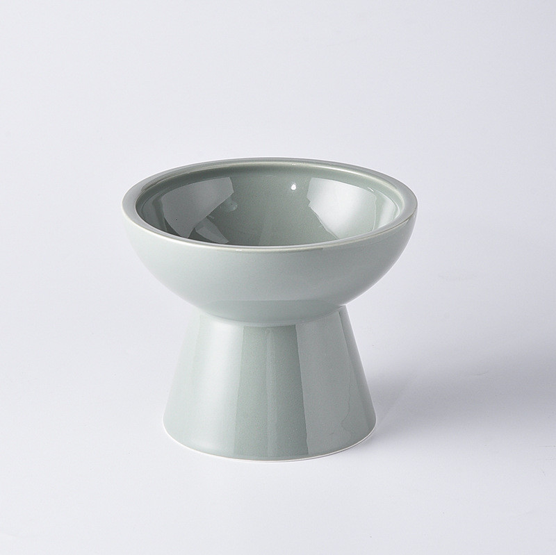 Zdjela za crnu mačku, zdjela za crnu mačku, zdjela za mačju hranu, keramička zdjela za piće za kućne ljubimce, zdjela za rižu, nagnuta zdjela za usta s visokim nogama, štitnik za vrat protiv udarca