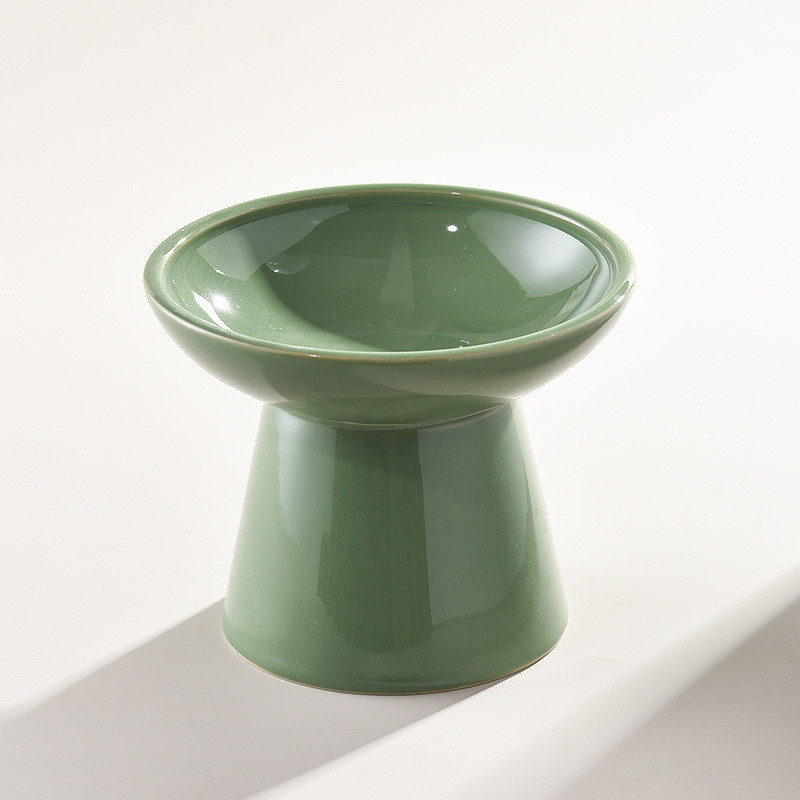 Zdjela za crnu mačku, zdjela za crnu mačku, zdjela za mačju hranu, keramička zdjela za piće za kućne ljubimce, zdjela za rižu, nagnuta zdjela za usta s visokim nogama, štitnik za vrat protiv udarca