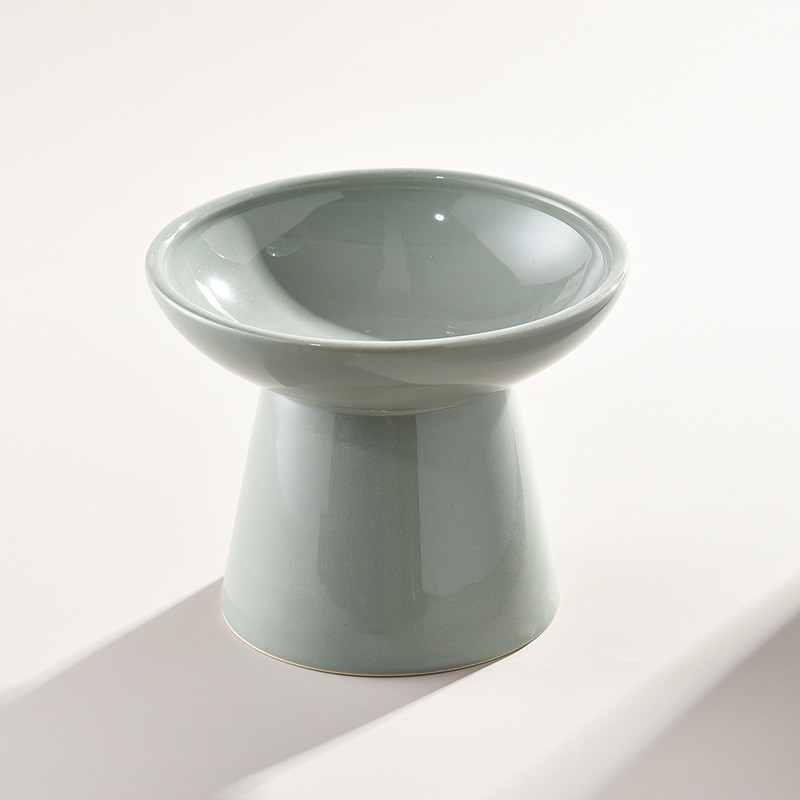 Zdjela za crnu mačku, zdjela za crnu mačku, zdjela za mačju hranu, keramička zdjela za piće za kućne ljubimce, zdjela za rižu, nagnuta zdjela za usta s visokim nogama, štitnik za vrat protiv udarca