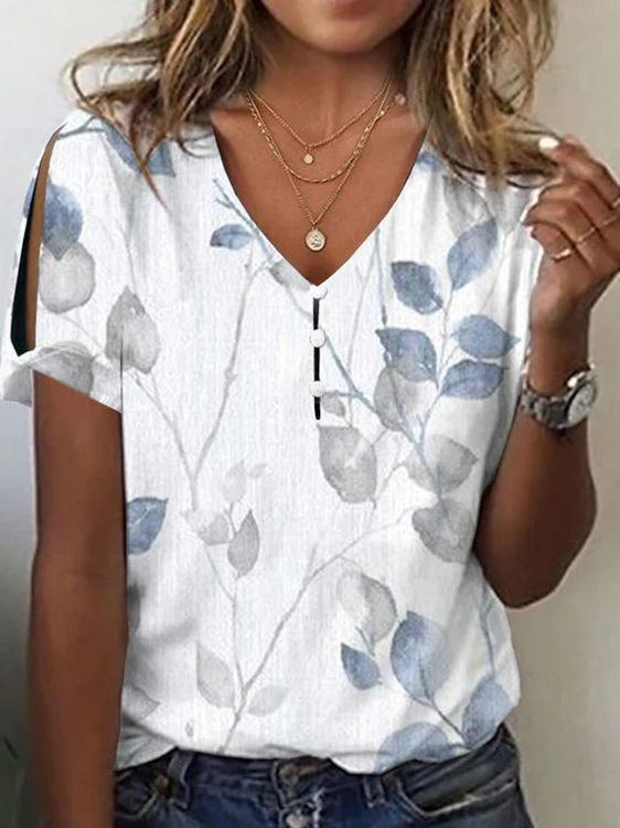 Νέο στυλ γυναικείο casual κοντό μανίκι με λαιμόκοψη με λαιμόκοψη, απλό ψηφιακό γυναικείο πουλόβερ