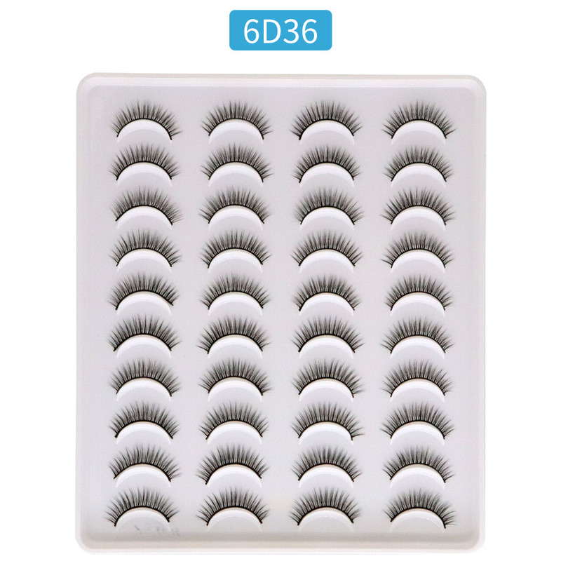 Ποικιλία διασυνοριακού εξωτερικού εμπορίου 20 ζεύγη φυσικών παχύρρευστων ινών με σκληρό στέλεχος ψεύτικες βλεφαρίδες μικτά μοντέλα μεμονωμένα μοντέλα σε απόθεμα