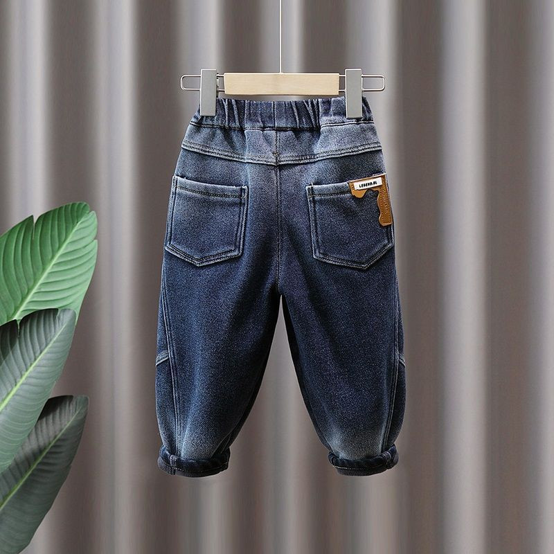 Bársonyos farmernadrág fiúknak őszi és télen Új stílusú vastag bársony alkalmi nadrágok tipegőknek és középkorú gyerekeknek Baba téli meleg nadrágok