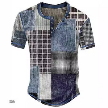 Ανδρικό ανδρικό μπλουζάκι με κοντό μανίκι ψηφιακής εκτύπωσης Cross Border Ανδρικό μπλουζάκι Henry Collar 