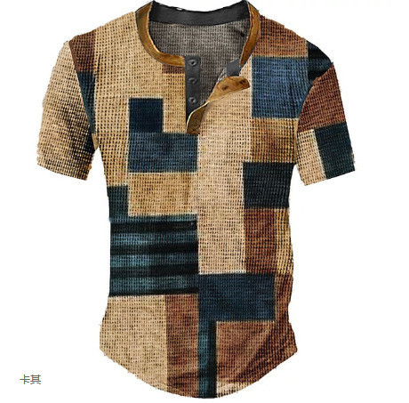 Ανδρικό ανδρικό μπλουζάκι με κοντό μανίκι ψηφιακής εκτύπωσης Cross Border Ανδρικό μπλουζάκι Henry Collar 