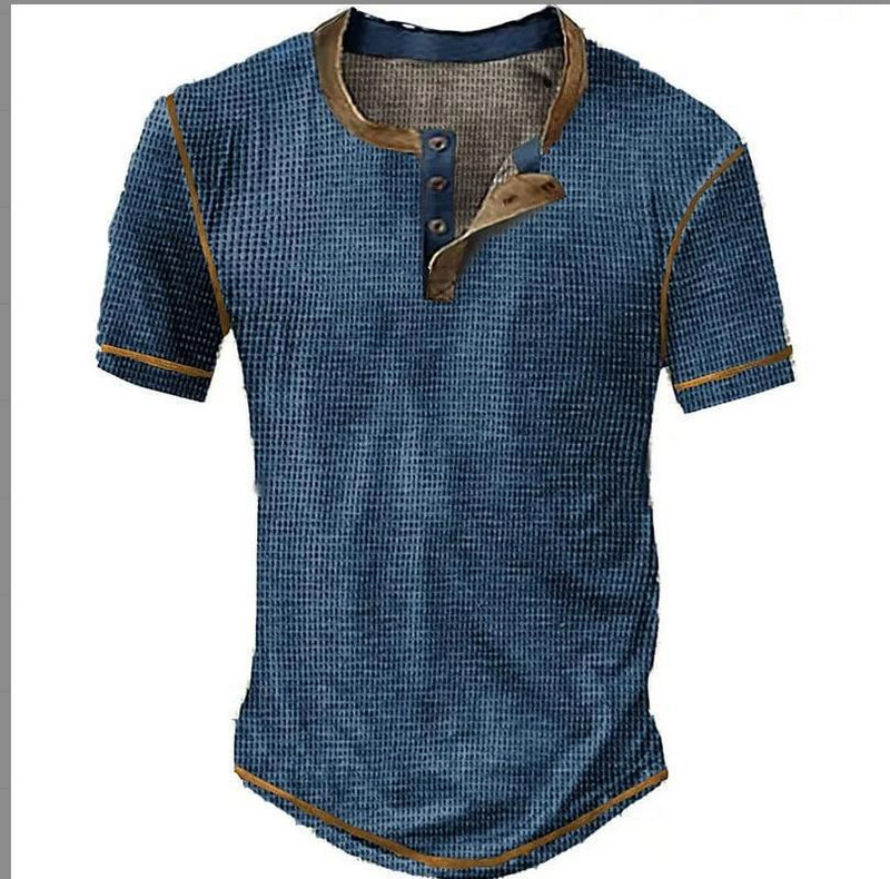 Ανδρικό ανδρικό μπλουζάκι με κοντό μανίκι ψηφιακής εκτύπωσης Cross Border Ανδρικό μπλουζάκι Henry Collar 