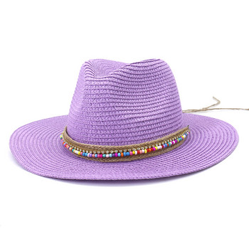 Ανοιξιάτικο και καλοκαίρι πολύχρωμο ψάθινο καπέλο τζαζ Γυναικείο καπέλο ηλίου Amazon για ταξίδια σε εξωτερικούς χώρους