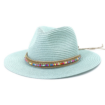 Ανοιξιάτικο και καλοκαίρι πολύχρωμο ψάθινο καπέλο τζαζ Γυναικείο καπέλο ηλίου Amazon για ταξίδια σε εξωτερικούς χώρους