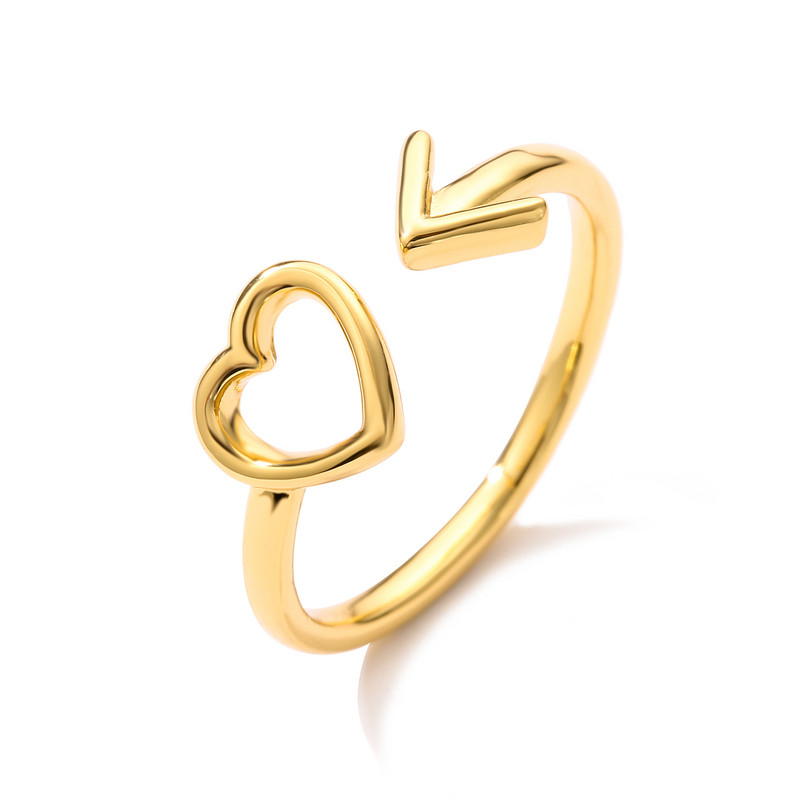 nakit novi mjedeni ljubavni prsten otvoreni podesivi prsten u obliku srca kolekcija ženski prsten