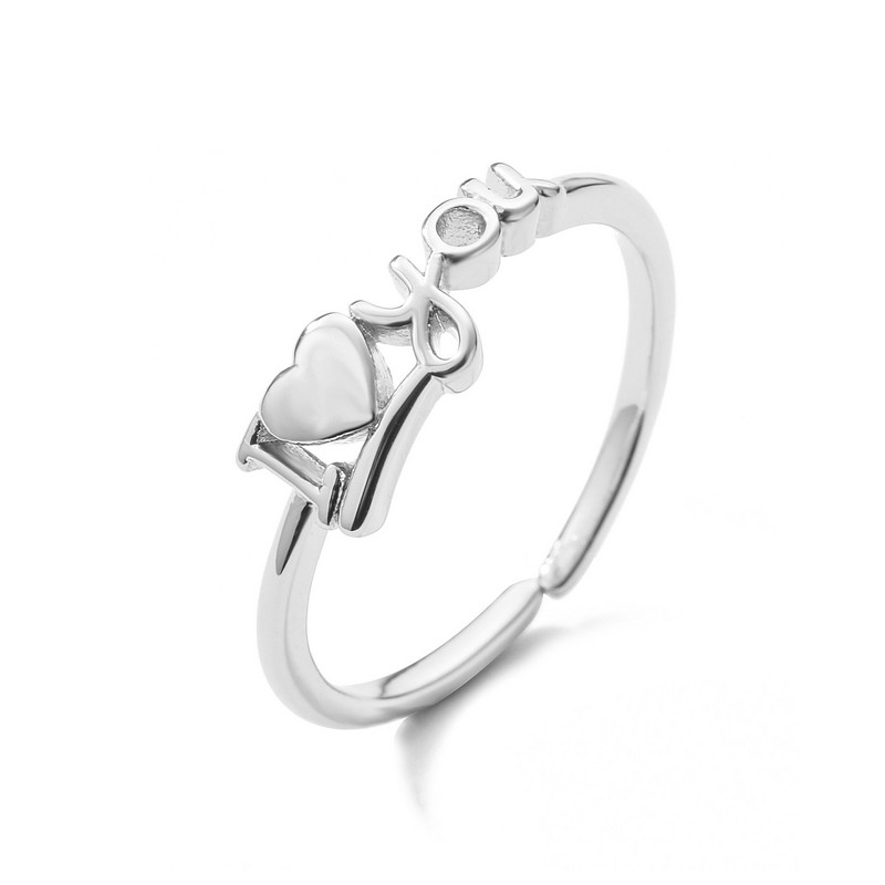 nakit novi mjedeni ljubavni prsten otvoreni podesivi prsten u obliku srca kolekcija ženski prsten