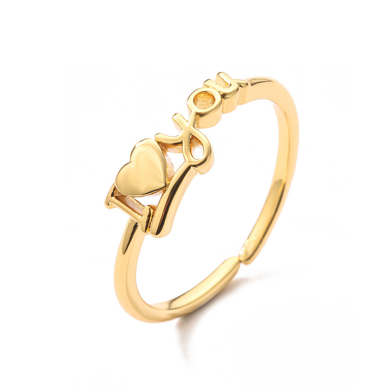 nakit novi mjedeni ljubavni prsten otvoreni podesivi prsten u obliku srca kolekcija ženski prsten