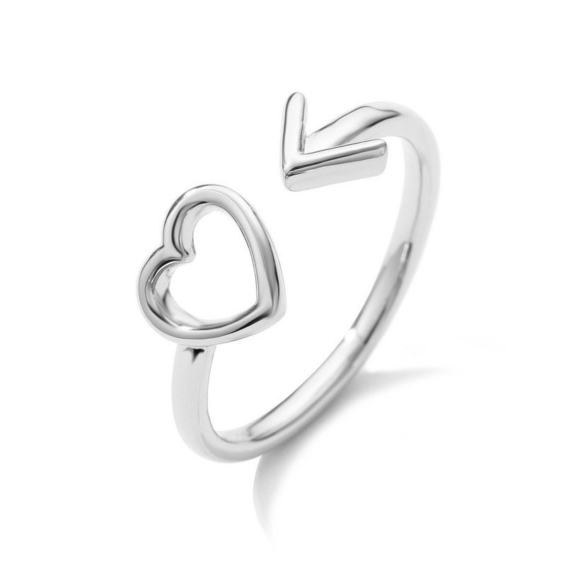 nakit novi mjedeni ljubavni prsten otvoreni podesivi prsten u obliku srca kolekcija ženski prsten