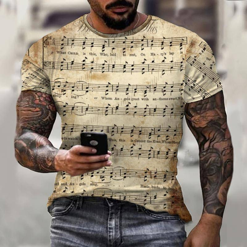 Europos ir Amerikos vyriški marškinėliai AliExpress vasaros naujos muzikos ekspertas 3D skaitmeninio spausdinimo nepriklausoma stotis mados tendencijų marškinėliai