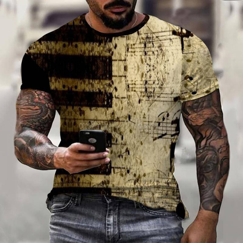 Europos ir Amerikos vyriški marškinėliai AliExpress vasaros naujos muzikos ekspertas 3D skaitmeninio spausdinimo nepriklausoma stotis mados tendencijų marškinėliai