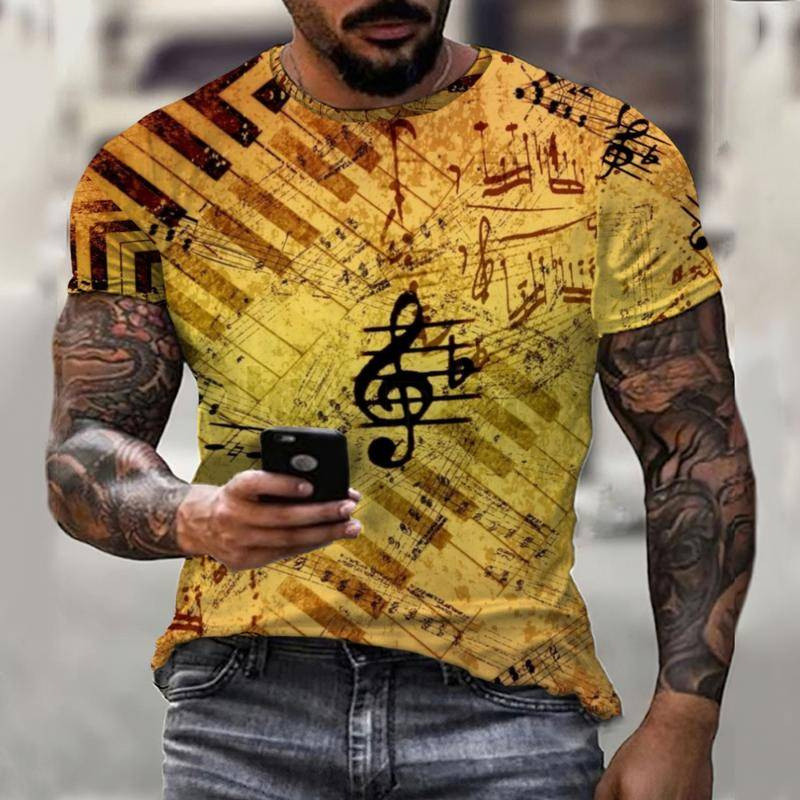 Europos ir Amerikos vyriški marškinėliai AliExpress vasaros naujos muzikos ekspertas 3D skaitmeninio spausdinimo nepriklausoma stotis mados tendencijų marškinėliai