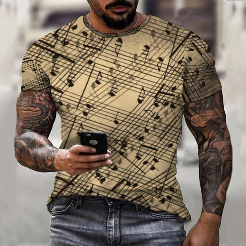 Europos ir Amerikos vyriški marškinėliai AliExpress vasaros naujos muzikos ekspertas 3D skaitmeninio spausdinimo nepriklausoma stotis mados tendencijų marškinėliai