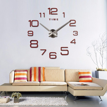 Ψηφιακό ρολόι τοίχου σαλονιού/Δημιουργικό ρολόι Ευρωπαϊκό και αμερικανικό απλό αυτοκόλλητο τοίχου καθρέφτη Μεγάλο ρολόι DIY Ρολόι τοίχου σαλονιού