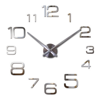 Ψηφιακό ρολόι τοίχου σαλονιού/Δημιουργικό ρολόι Ευρωπαϊκό και αμερικανικό απλό αυτοκόλλητο τοίχου καθρέφτη Μεγάλο ρολόι DIY Ρολόι τοίχου σαλονιού