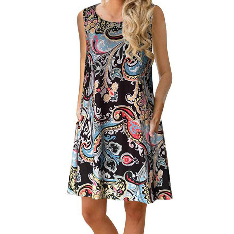 Határon átnyúló tavaszi és nyári új stílusú virágos harisnyatartó nagy lengő női szoknya alkalmi környakú kardigán alkalmi alkalmi ruha