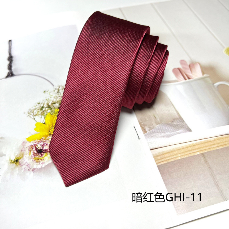 Тясна версия на мъжка и дамска вратовръзка 5 см обагрена с прежда фин кепър Корейски стил Професионално облекло сватбено работно ежедневно лого на производителя