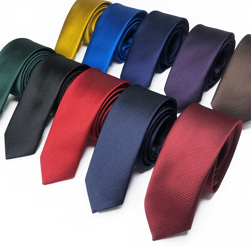 Тясна версия на мъжка и дамска вратовръзка 5 см обагрена с прежда фин кепър Корейски стил Професионално облекло сватбено работно ежедневно лого на производителя
