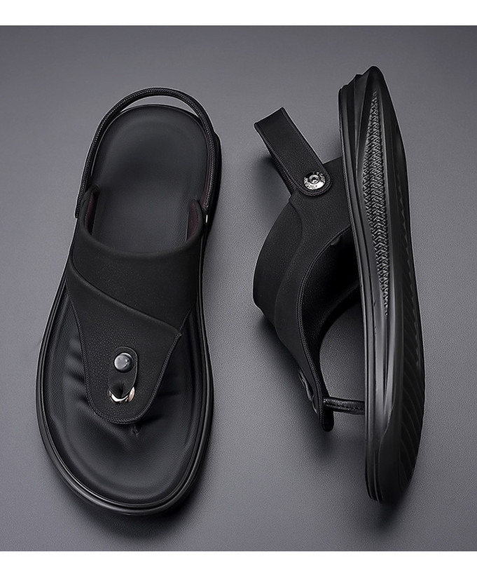 2024 летни нови меки кожени мъжки сандали неплъзгащи се устойчиви на износване плажни обувки джапанки сандали за мъже ежедневни сандали за мъже