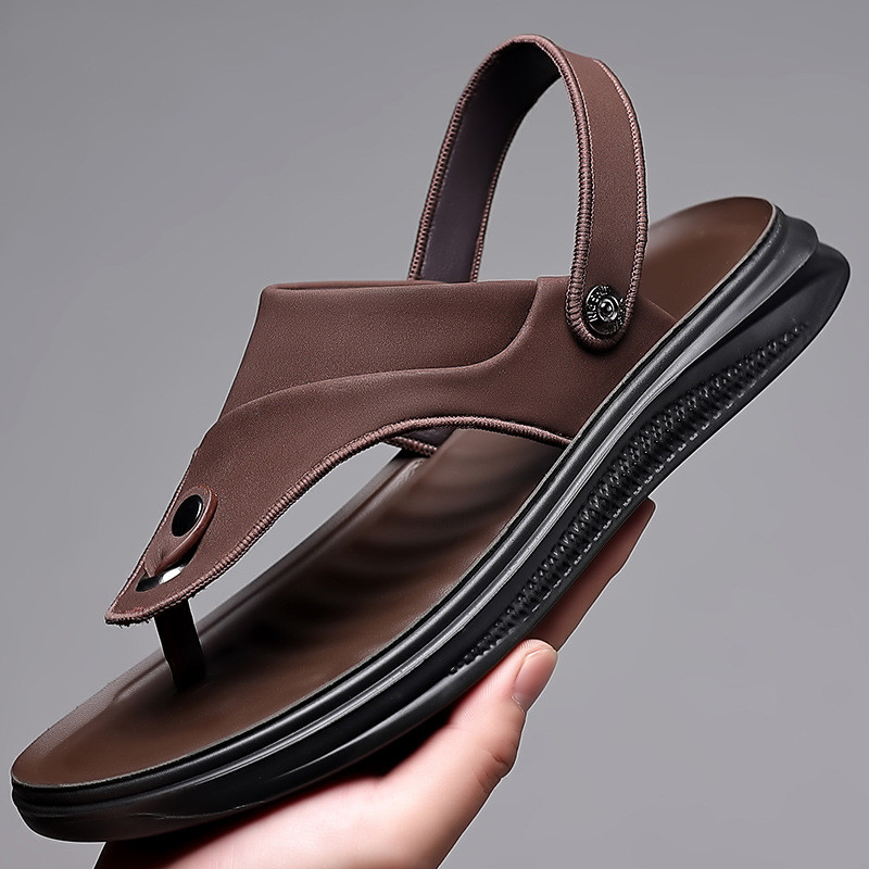 2024 suvi uued pehmest nahast meeste sandaalid libisemiskindlad kulumiskindlad rannajalatsid plätud sandaalid meestele vabaaja sandaalid meestele