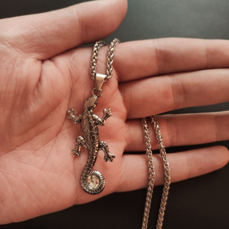 творческа ниша гущер колие  универсален пънк хамелеон висулка висулка аксесоари