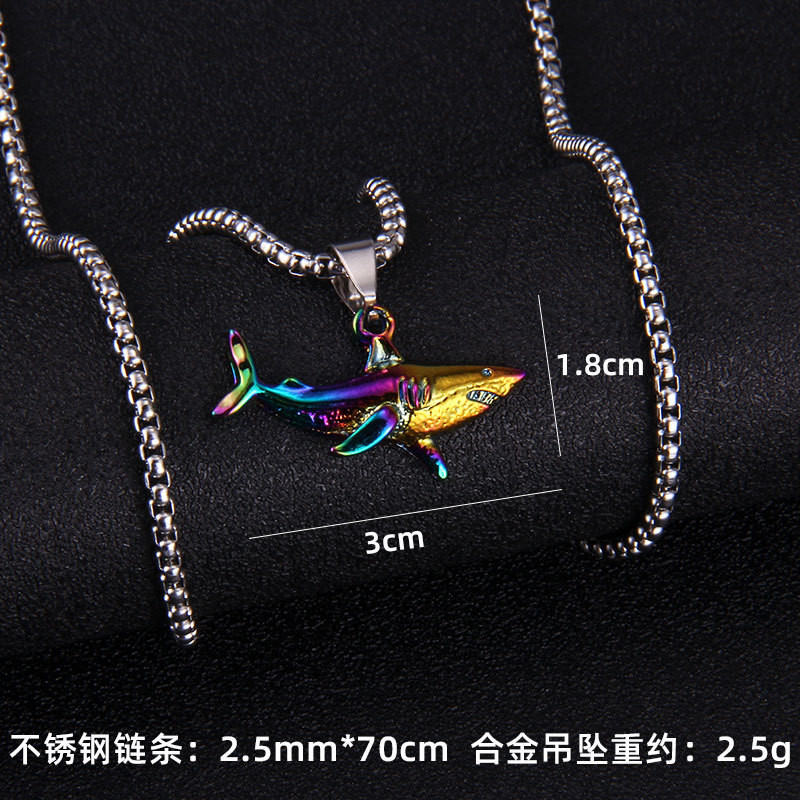 Μόδα μοντέρνα πολύχρωμο κέλυφος σαύρας καρχαρίας χελώνας Κολιέ για ζευγάρια θάλασσας