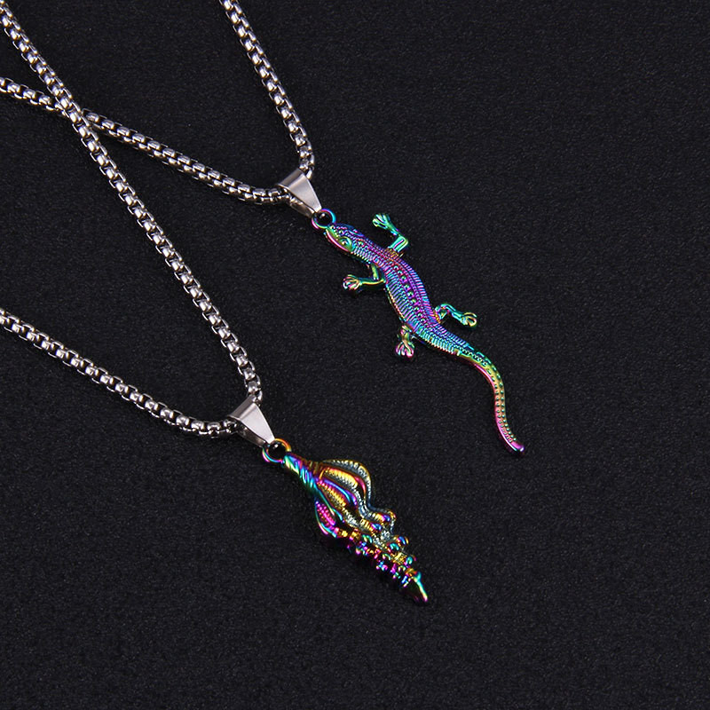 Μόδα μοντέρνα πολύχρωμο κέλυφος σαύρας καρχαρίας χελώνας Κολιέ για ζευγάρια θάλασσας