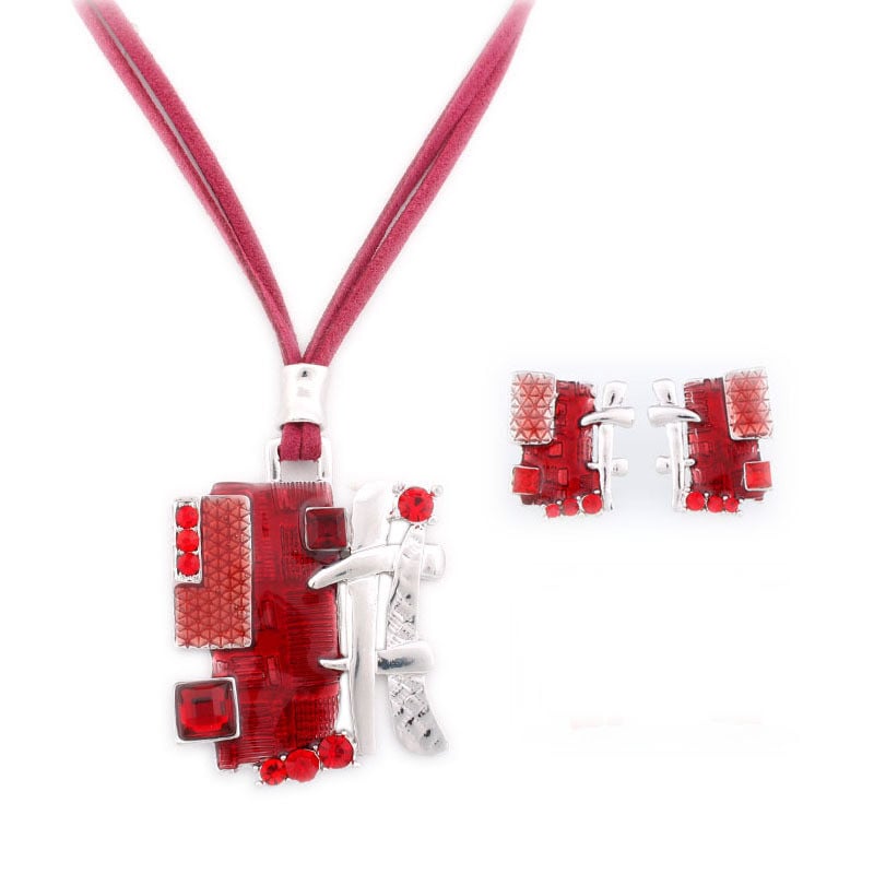 Europos ir Amerikos užsienio prekybos juvelyriniai dirbiniai rankų darbo emaliuoti papuošalai mišrūs partijos lašinantis aliejus perdėtas karoliai ir auskarų rinkinys