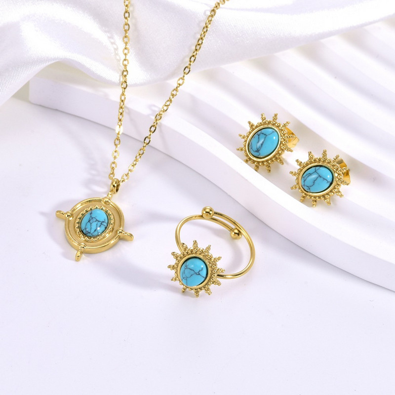 Titán acél természetes kő készlet európai palotastílus Kiváló minőségű dizájn A kemencében a vákuumos galvanizálás nem fakul