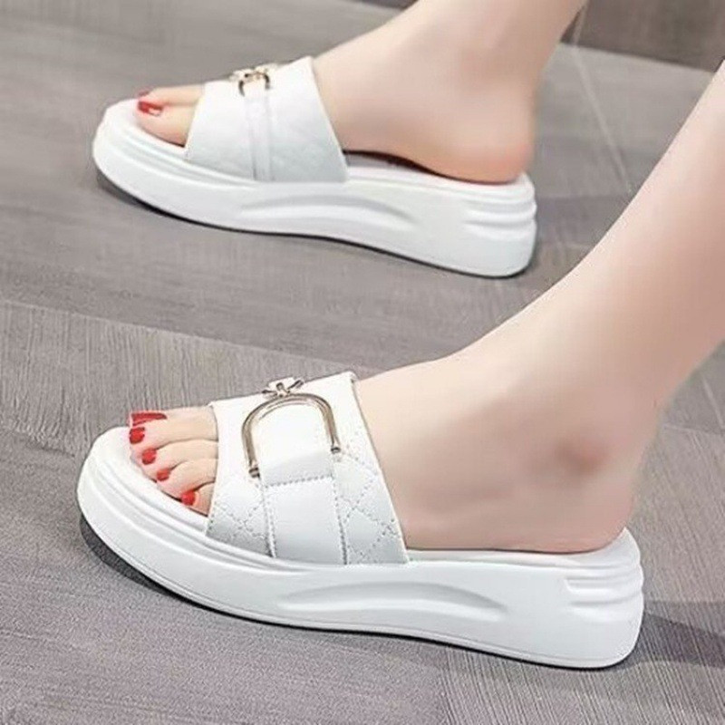 Сандали за жени лято 2024 нови модерни чехли с дебела подметка за жени за плажни обувки навън