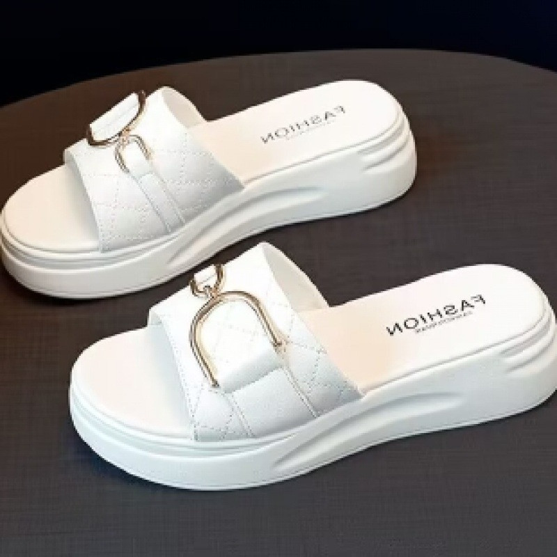 Сандали за жени лято 2024 нови модерни чехли с дебела подметка за жени за плажни обувки навън