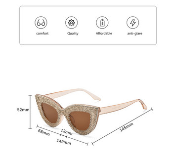 Инкрустирани с диаманти слънчеви очила, нов стил, модерни, модерни, цветни диаманти, голяма рамка, отслабване, интернет знаменитост, универсален, същия стил, слънчеви очила от висок клас, външна търговия