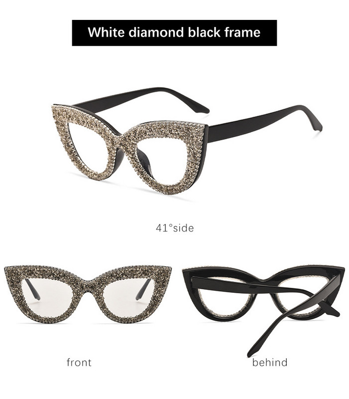 Sunčane naočale optočene dijamantima, novi stil, moderno, trendi, šareni dijamanti, veliki okvir, mršavljenje, internetska slavna osoba, univerzalno, isti stil, vrhunske sunčane naočale, vanjska trgovina