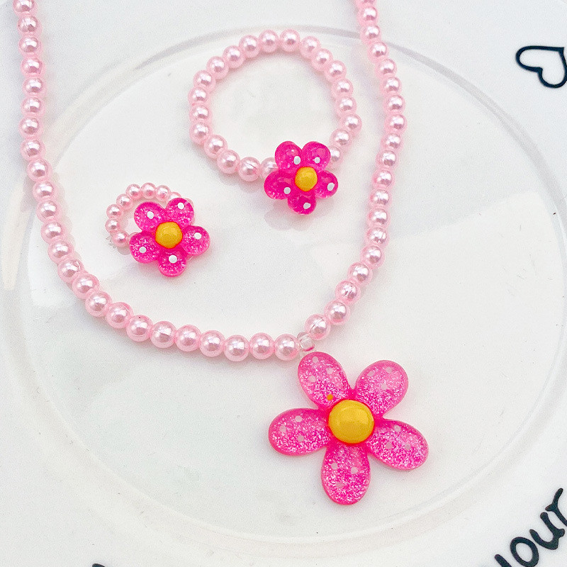 Детски ръчно изработени гривни с цветя от мъниста, акрилни колиета, производители на бебешки бижута за момичета, директна доставка
