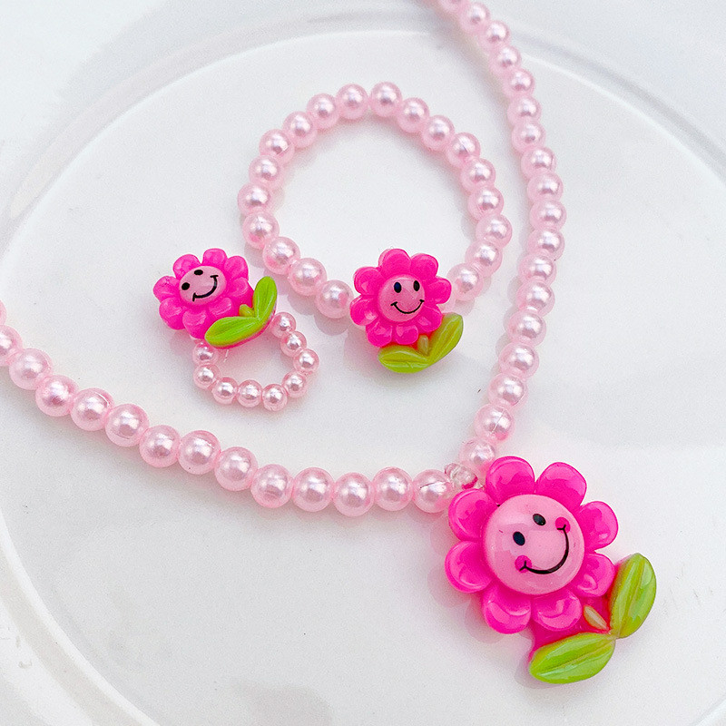 Детски ръчно изработени гривни с цветя от мъниста, акрилни колиета, производители на бебешки бижута за момичета, директна доставка