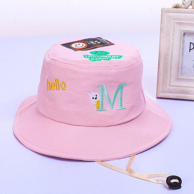 Сладка анимационна памучна детска шапка с кофа за деца Момче Момиче Слънцезащитен крем Панама Плажна шапка Лято Пролет На открито Бебешка рибарска шапка