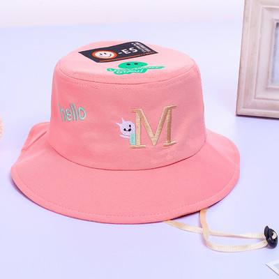 Сладка анимационна памучна детска шапка с кофа за деца Момче Момиче Слънцезащитен крем Панама Плажна шапка Лято Пролет На открито Бебешка рибарска шапка