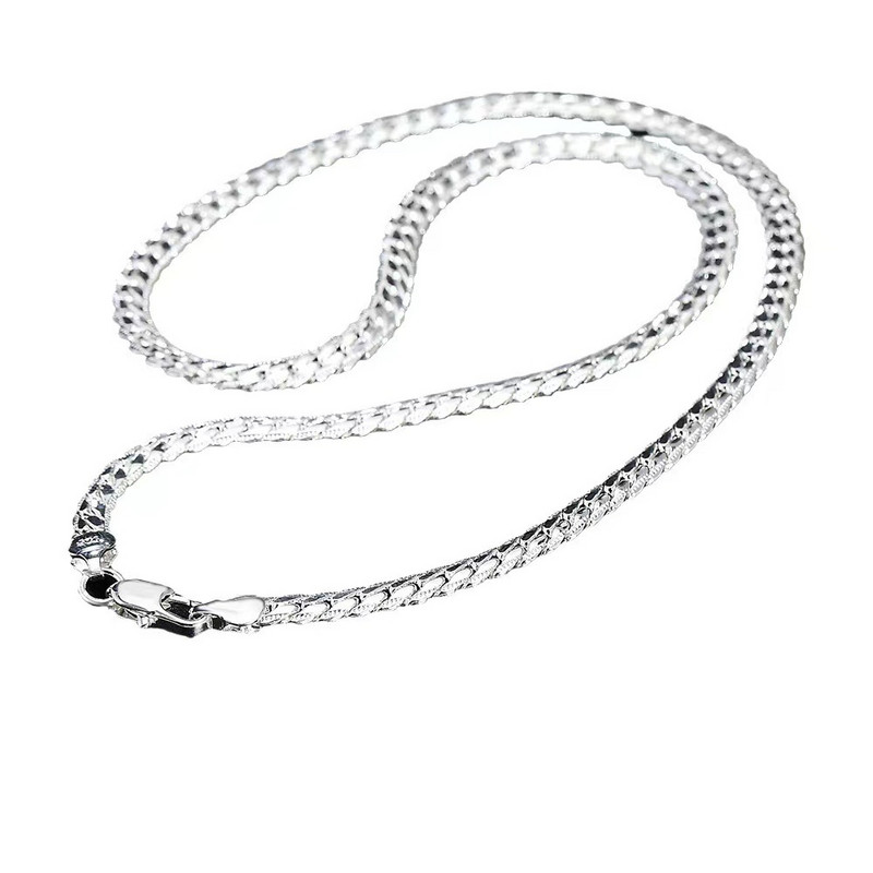 Határon átnyúló akciós 50 cm-es ezüst lánc patkó 60 mm-es oldallánc könnyű luxus titkosított dombornyomott lánc