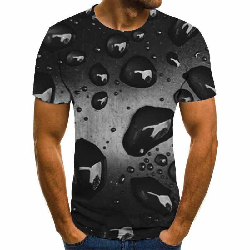 Izravna tvornička prodaja u Europi i Sjedinjenim Američkim Državama preko granice nove plave vodene kapi 3D digitalni ispis Majice kratkih rukava za muškarce i žene za parove